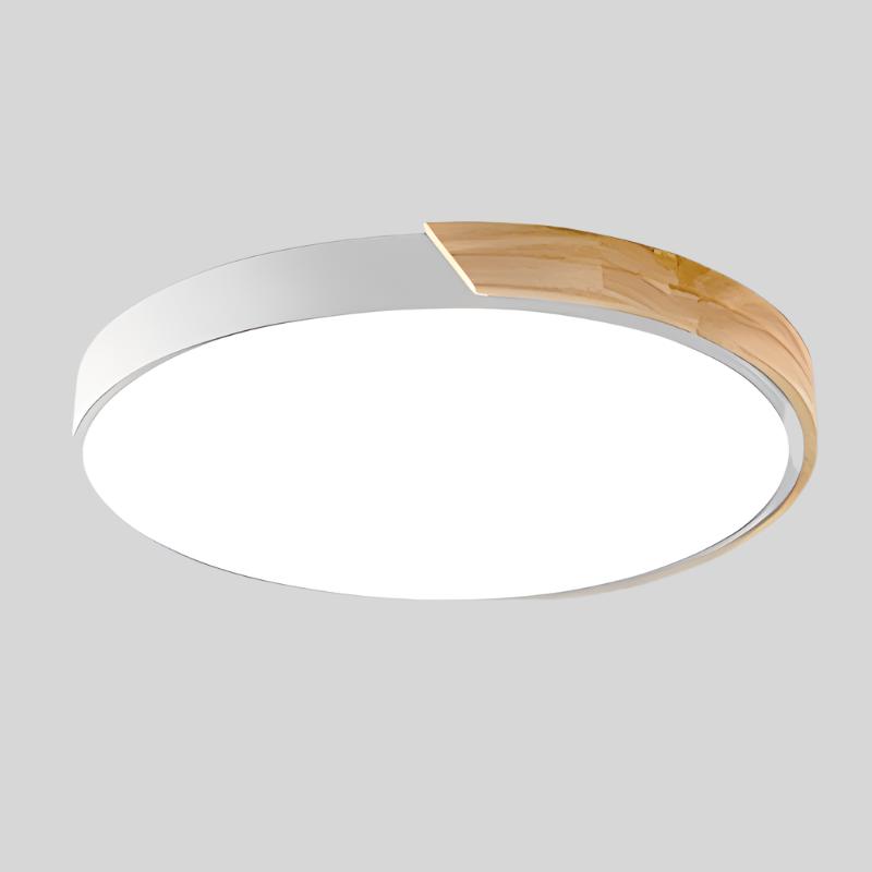 Nordic Wooden Macaroon | Plafonnier Circulaire en Bois | Éclairage Élégant et Naturel