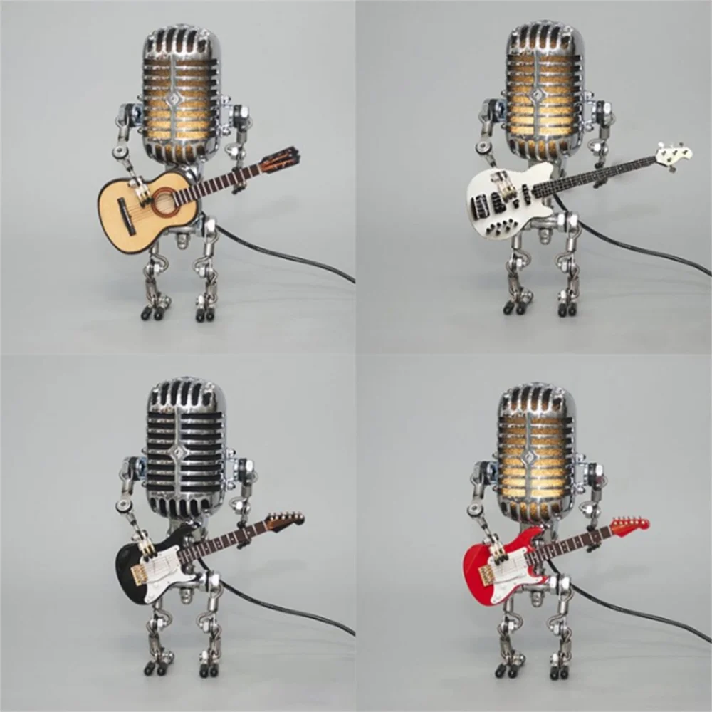 Guitarlamp | Lampe Robot avec Guitare | Éclairage Original et Artistique