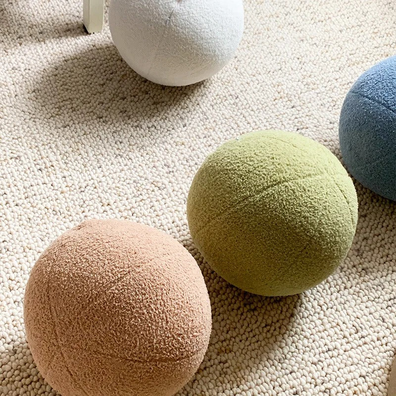 Coussin Boule Déco, Housse Amovible, Confort Moelleux