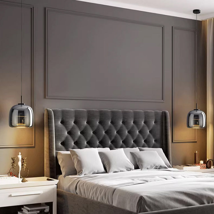Suspension Nordique en Verre Noir | Design Élégant et Moderne