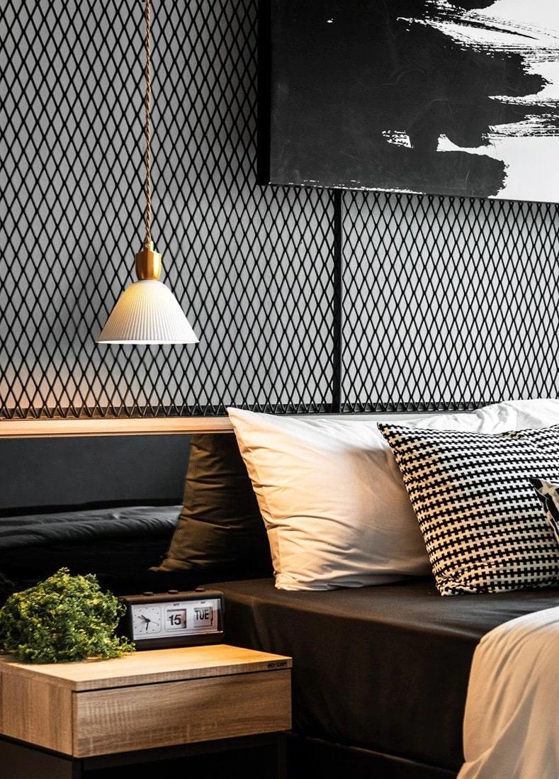 Suspension Céramique Striée Art Déco – Ampoule Incluse