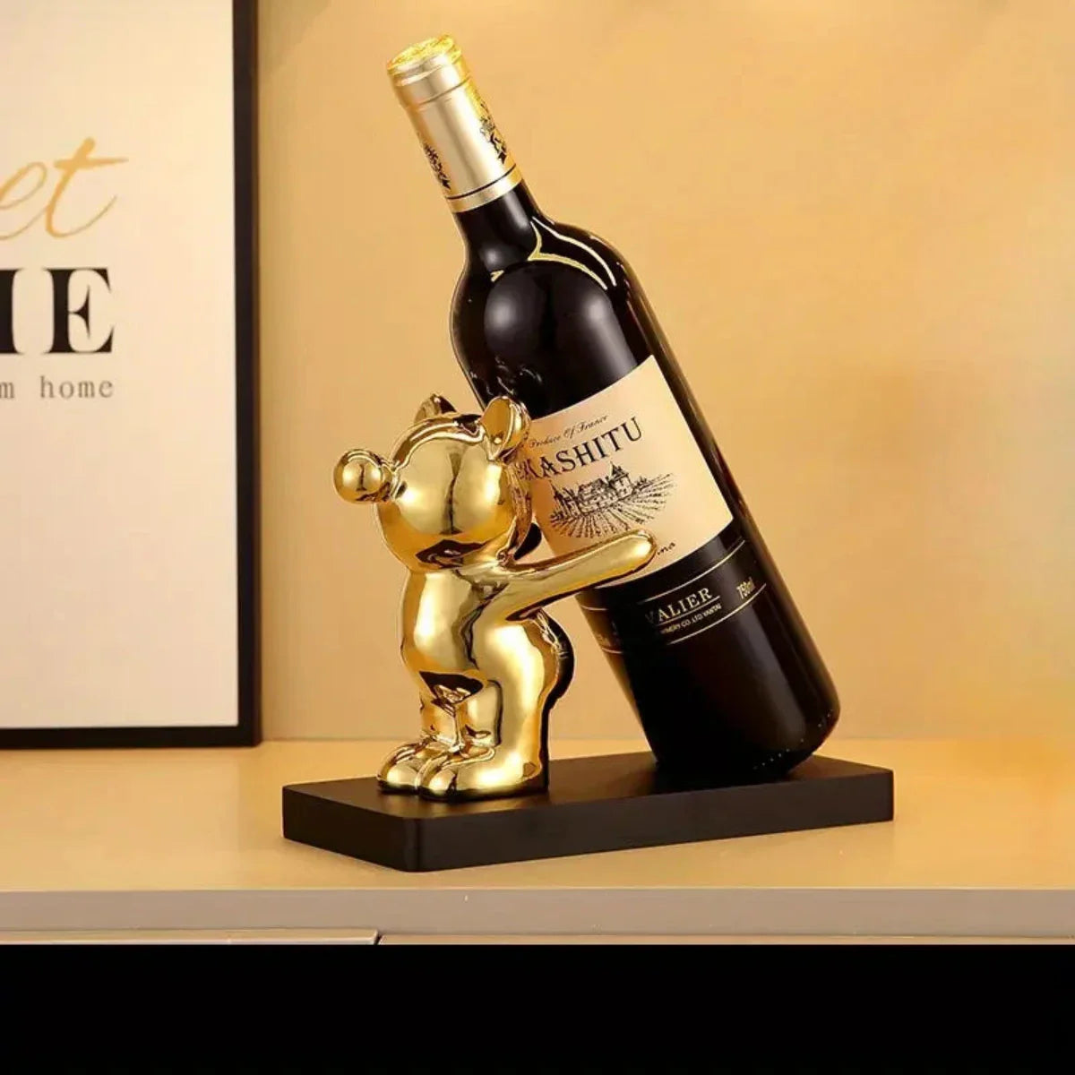 Porte-Bouteille Ours en Céramique Design Décoratif