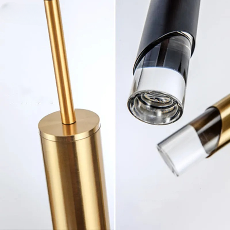 Suspension LED Nordique Tube Noir ou Doré Moderne