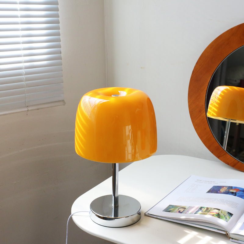 Lampe de Table Bauhaus en Verre Soufflé, USB, 34cm