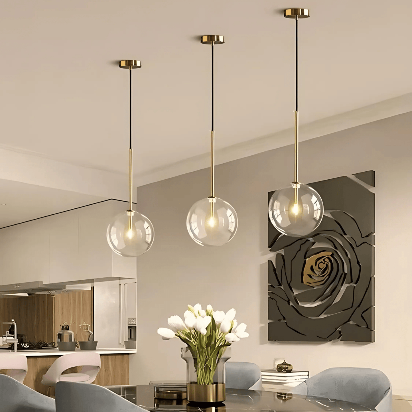 Jasper Collection - Suspension Moderne en Verre et Métal