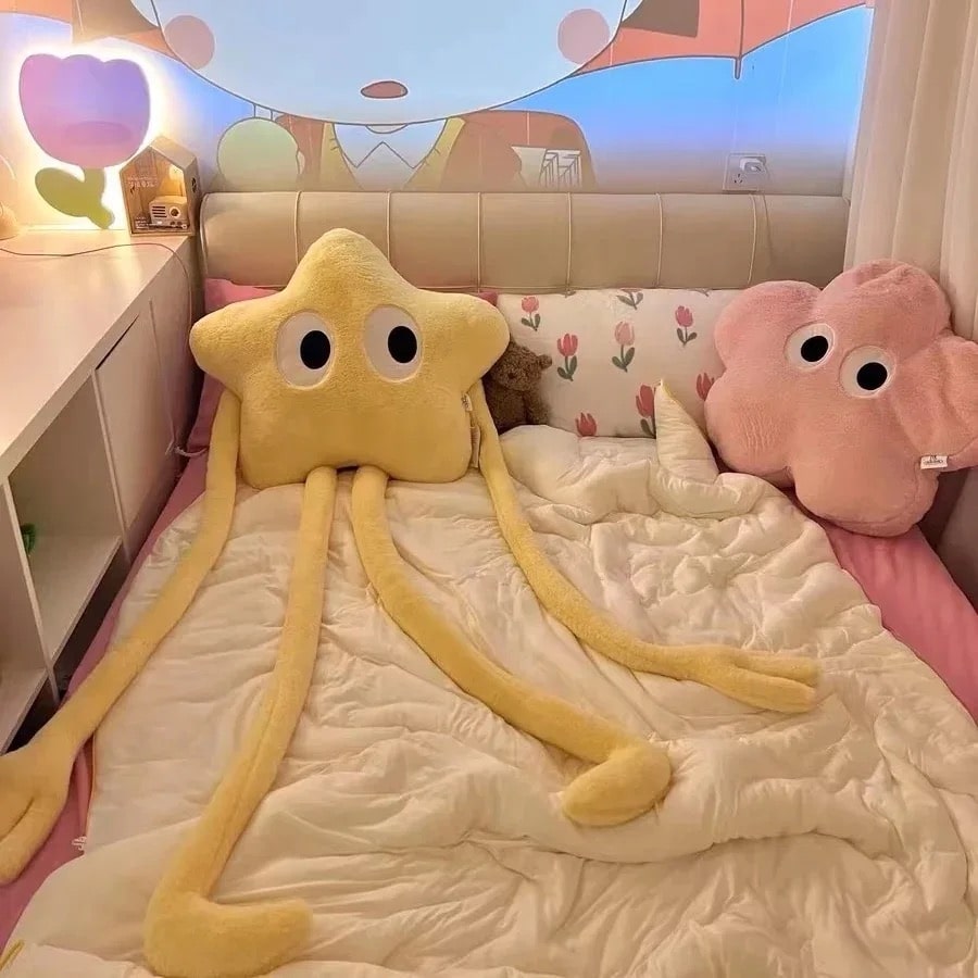 Coussin Étoile Géant en Peluche Kawaii Déco Chambre