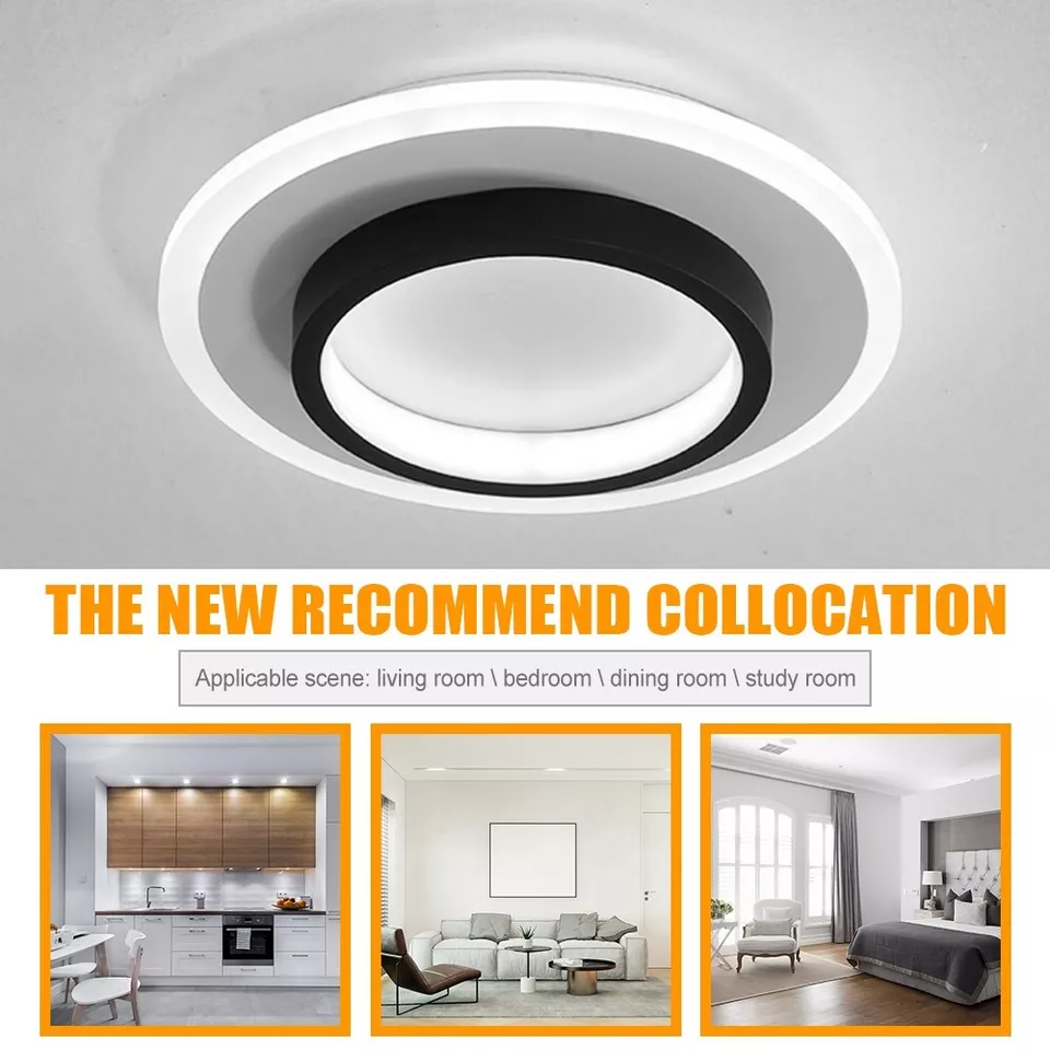 Plafonniers LED Ronds | Métal et Acrylique pour Couloir