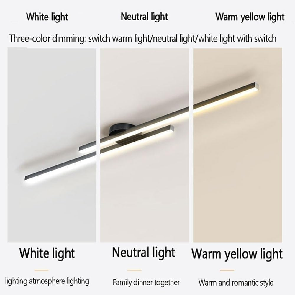 Plafonnier LED Moderne Aluminium Barre Semi-Encastré