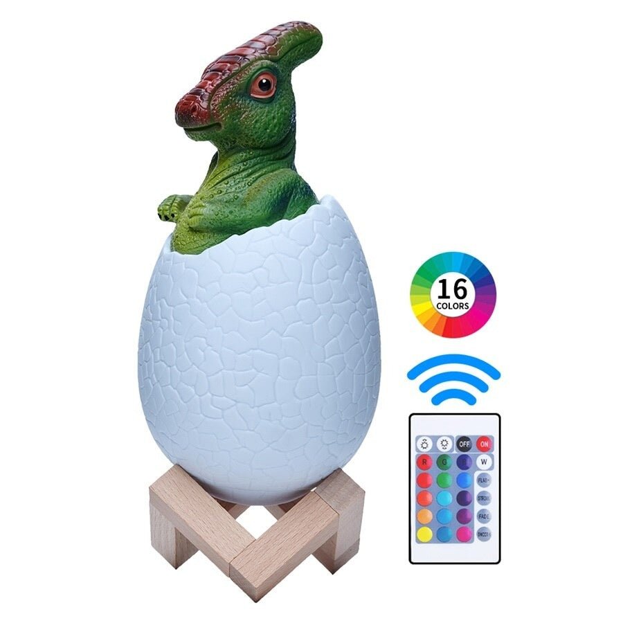 Lampe de Chevet Dinosaure Enfant – Veilleuse Œuf LED Multicolore avec Télécommande