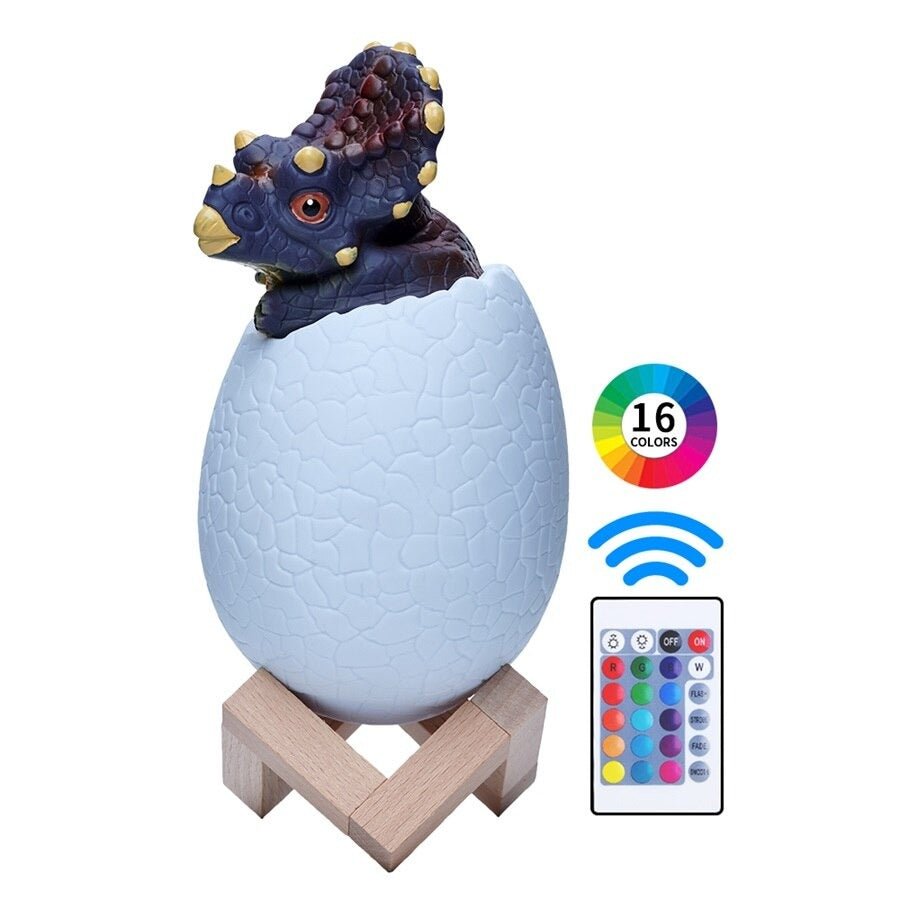 Lampe de Chevet Dinosaure Enfant – Veilleuse Œuf LED Multicolore avec Télécommande