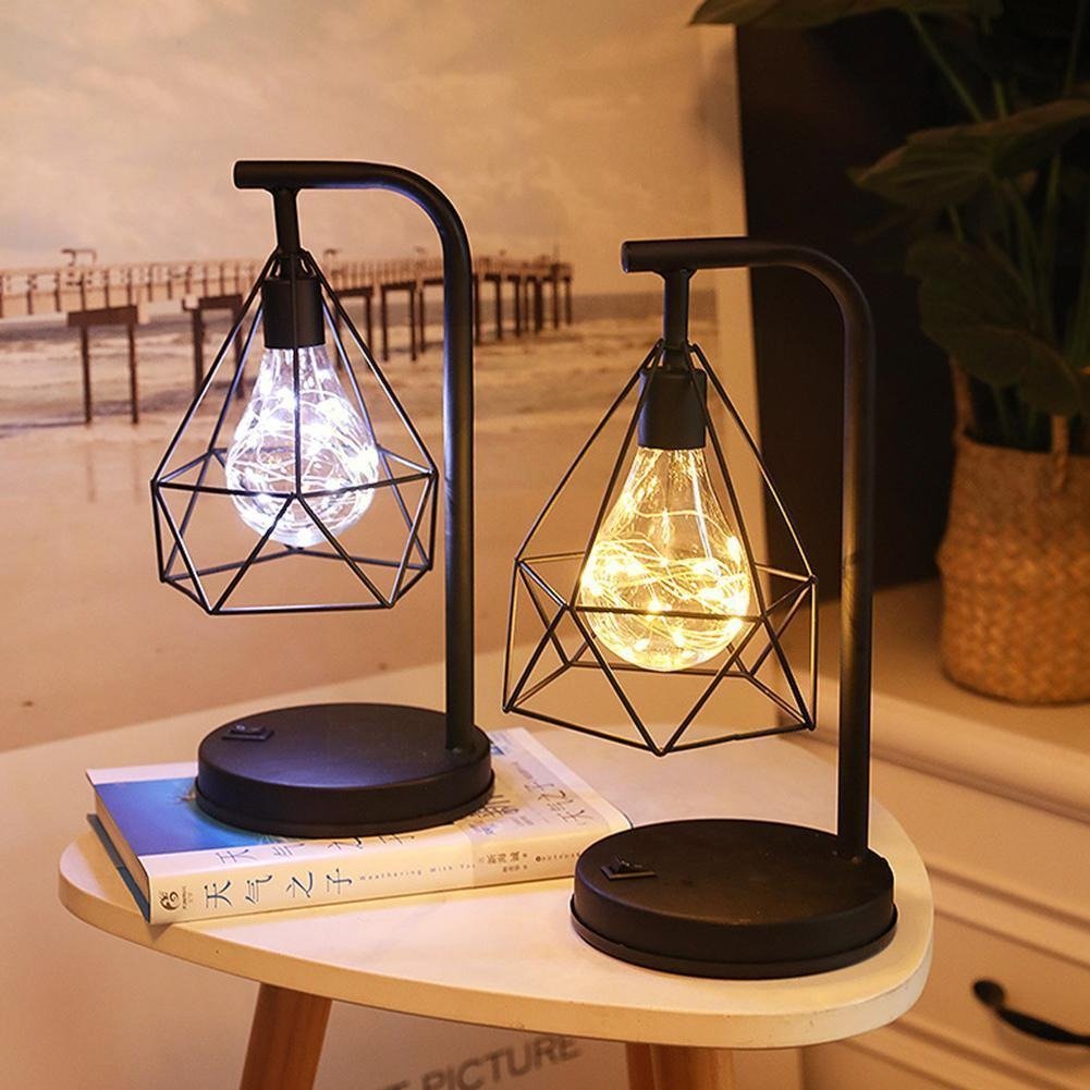 Lampe de Chevet Industrielle LED Sans Fil – Style Vintage avec Ampoule Suspendue
