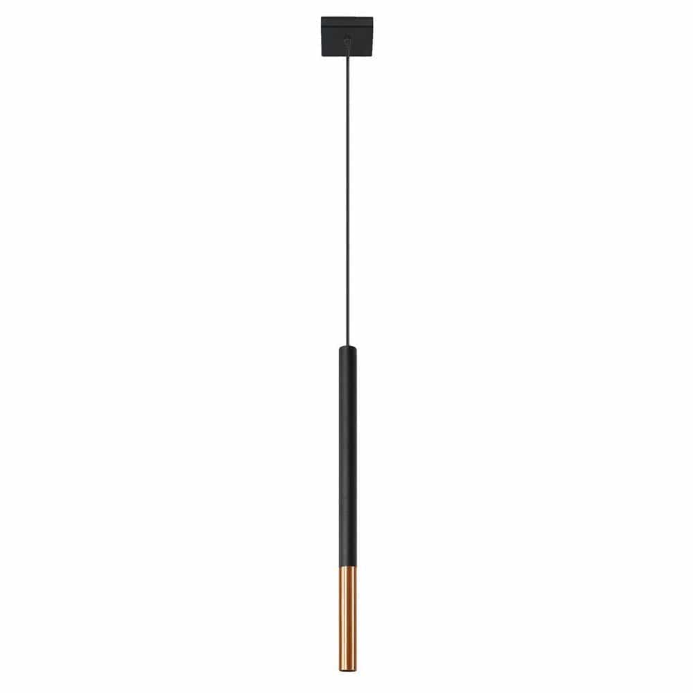 Suspension Cuisine Design Métal Noir et Cuivre LED 12W