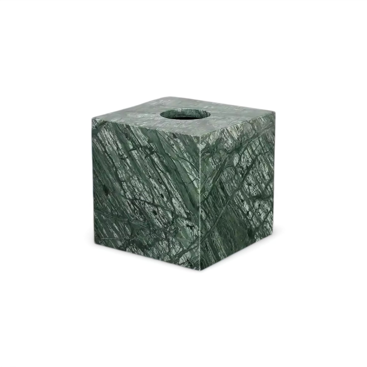Ensemble d'Accessoires de Salle de Bain en Marbre Vert Émeraude – Élégance Naturelle et Raffinée