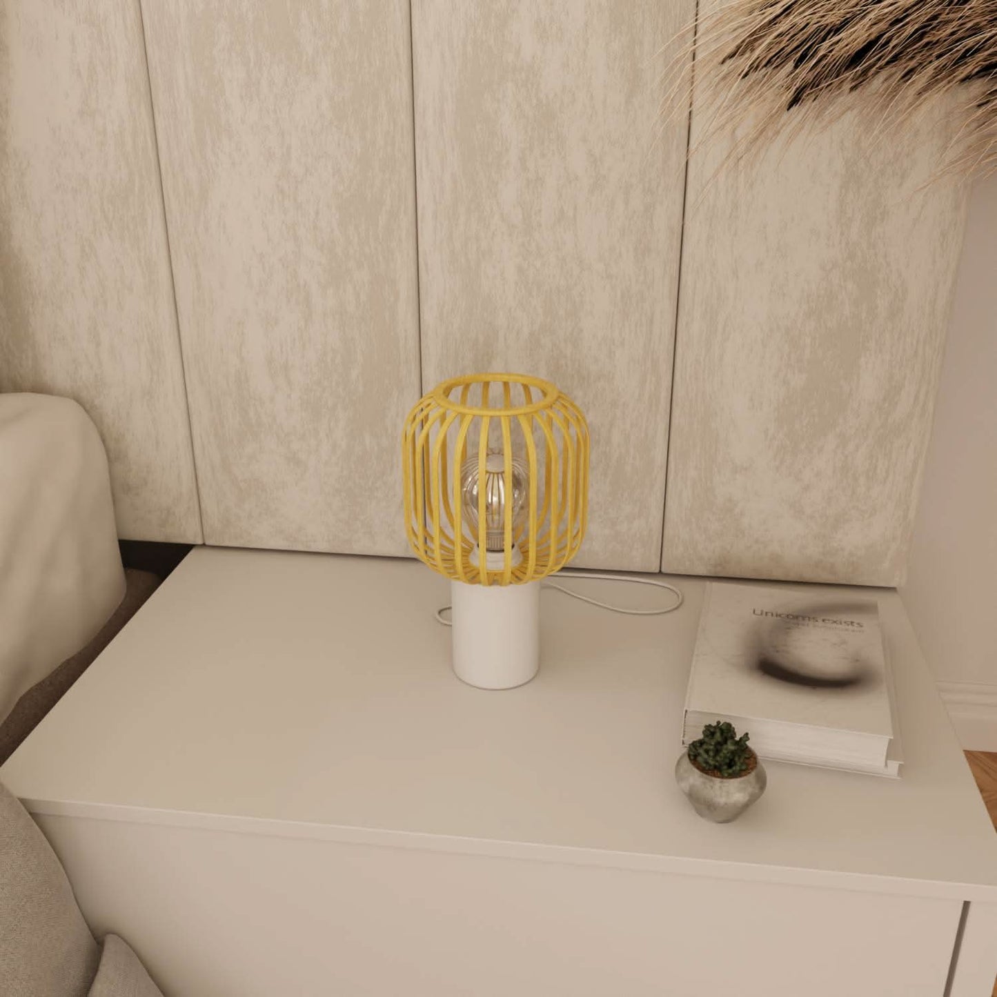 Lovi LED Table Lamp - Lampe de table en bois avec abat-jour en cage