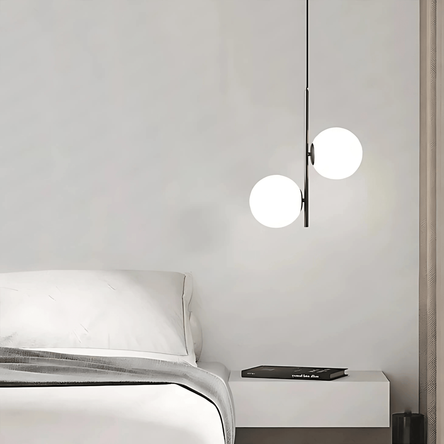 Suspension Luminaire Moderne, Métal & Verre, G4, 1.2m
