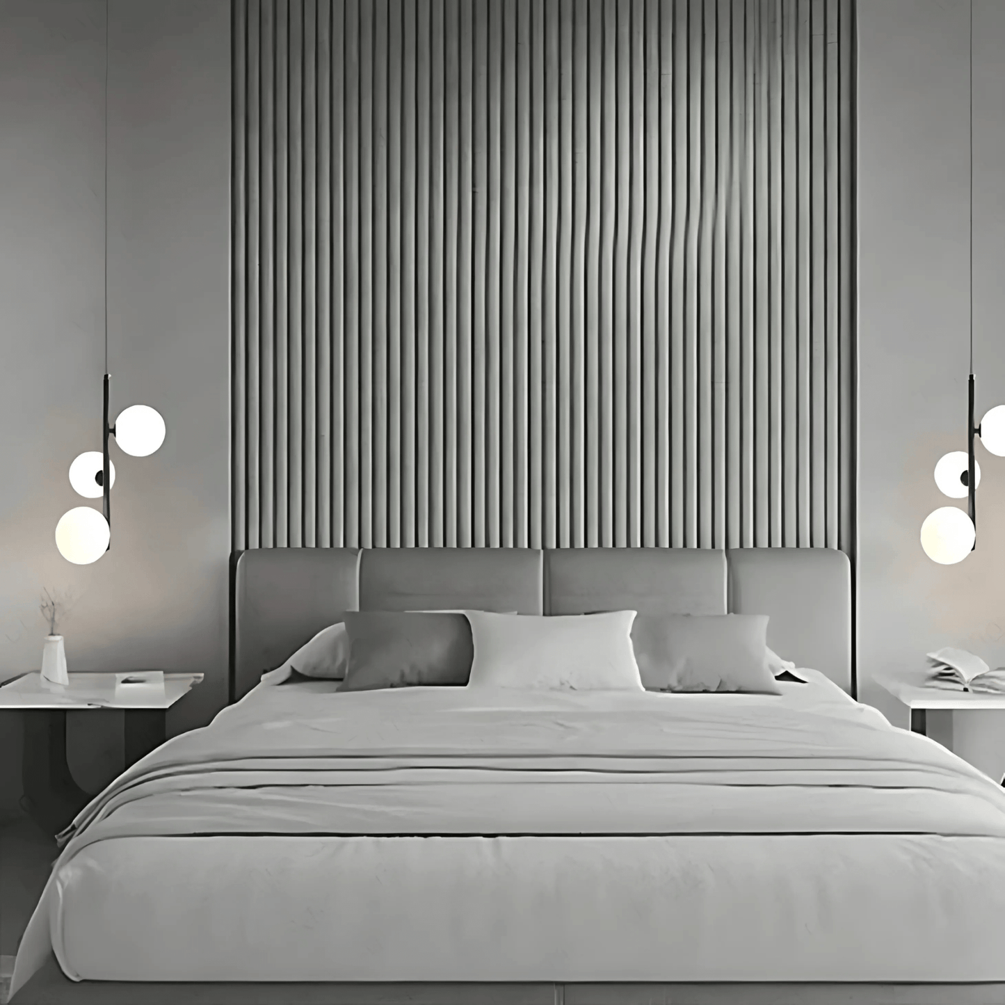 Suspension Luminaire Moderne, Métal & Verre, G4, 1.2m