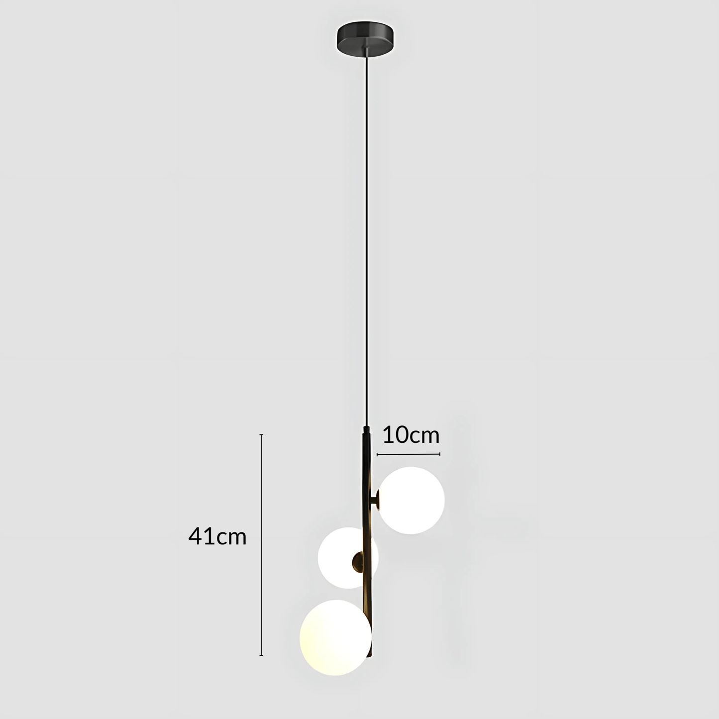 Suspension Luminaire Moderne, Métal & Verre, G4, 1.2m