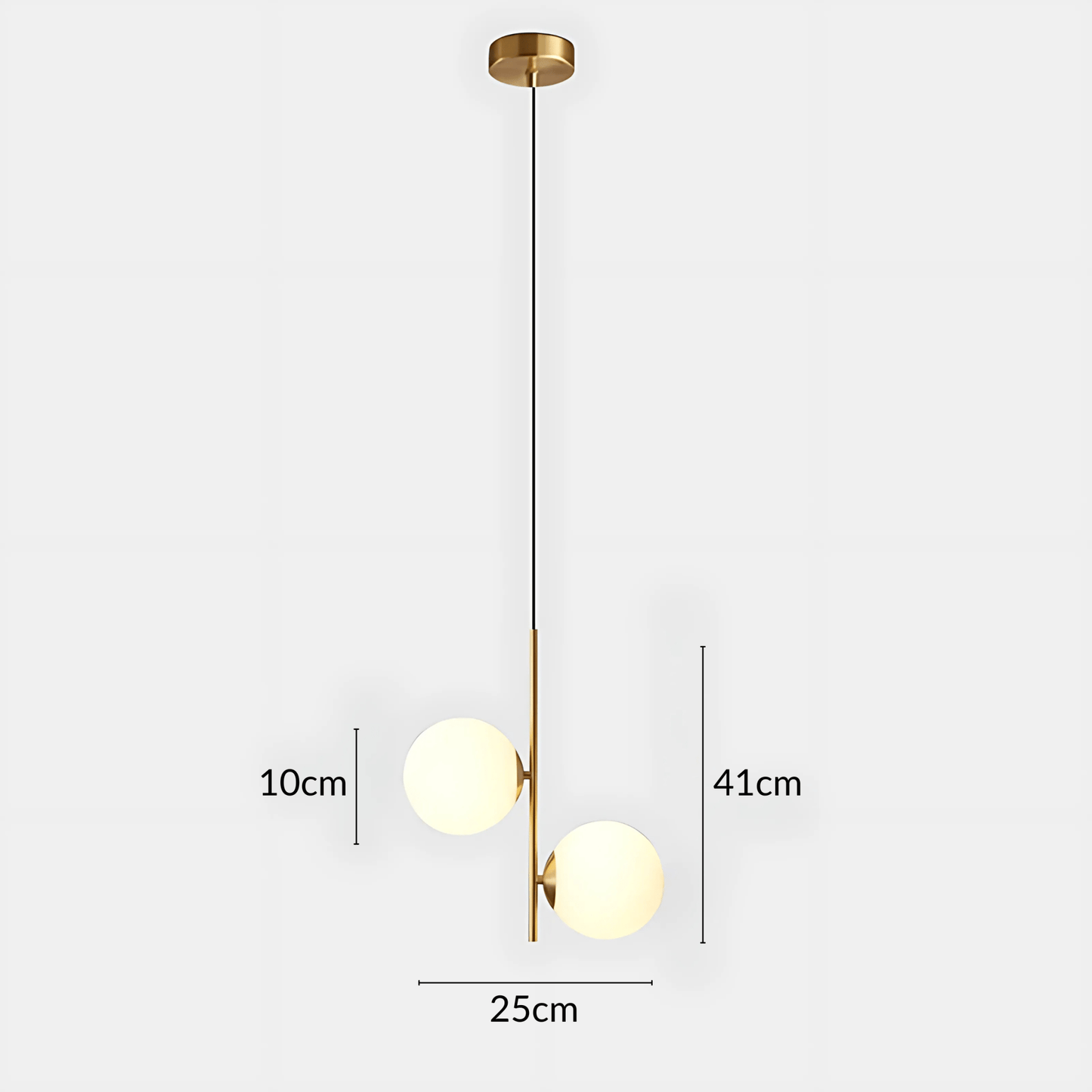 Suspension Luminaire Moderne, Métal & Verre, G4, 1.2m