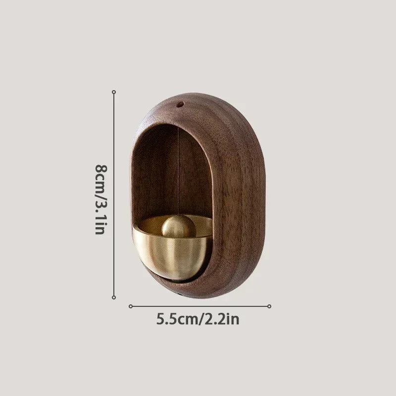Sonnette Méditative Bois & Laiton – Carillon Apaisant pour Porte & Intérieur