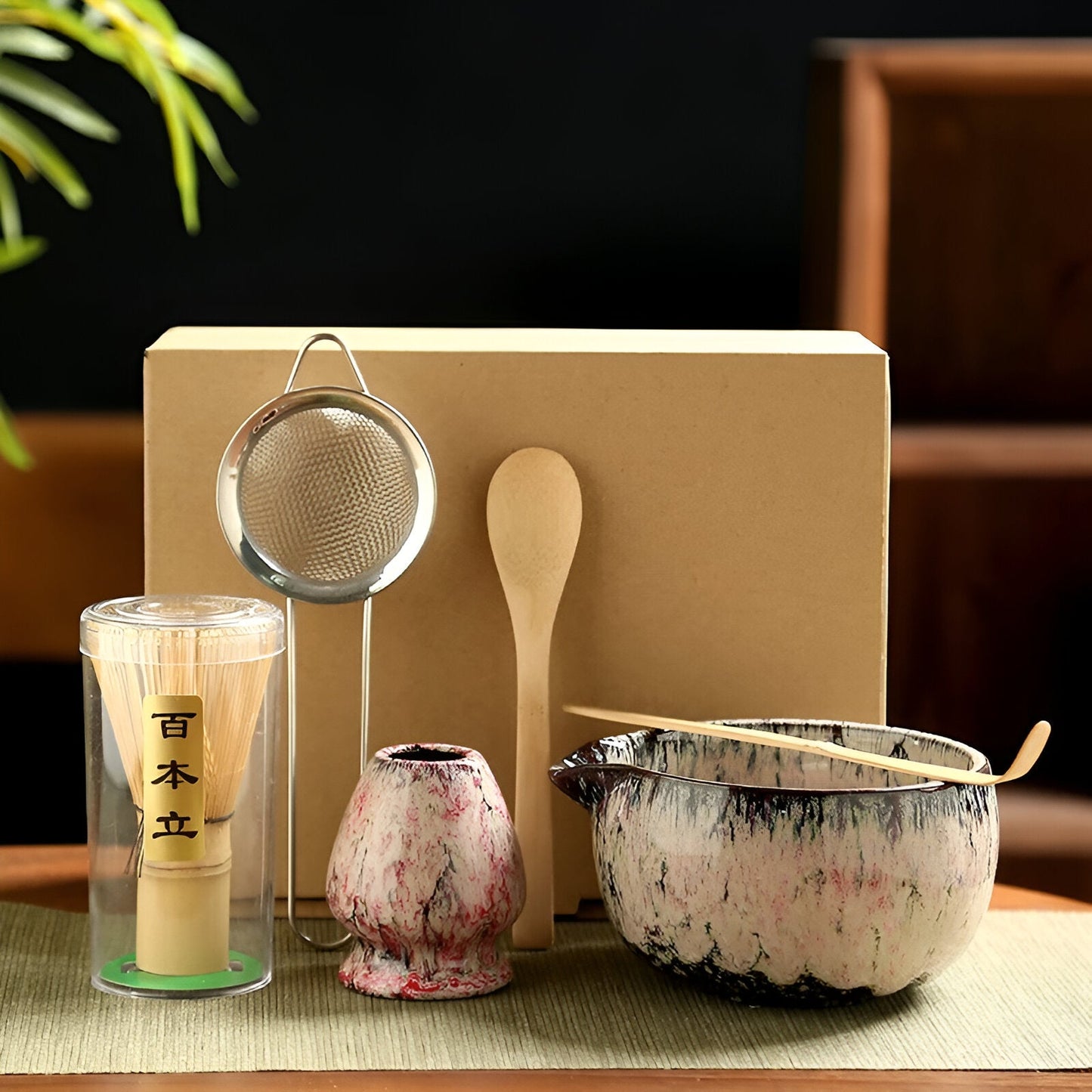 Set Matcha Traditionnel 6 pièces en Bambou & Céramique