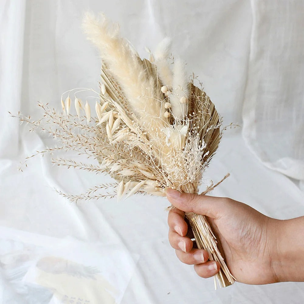 Bouquet Artificiel Herbes Séchées, 30cm, Style Bohème
