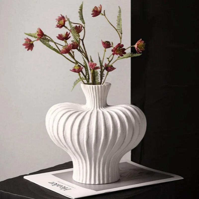 Vase Imitation Céramique Moderne, Effet Texturé