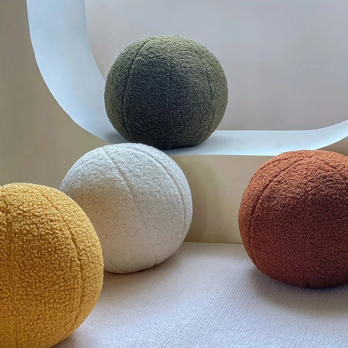 Coussin Boule Déco, Housse Amovible, Confort Moelleux