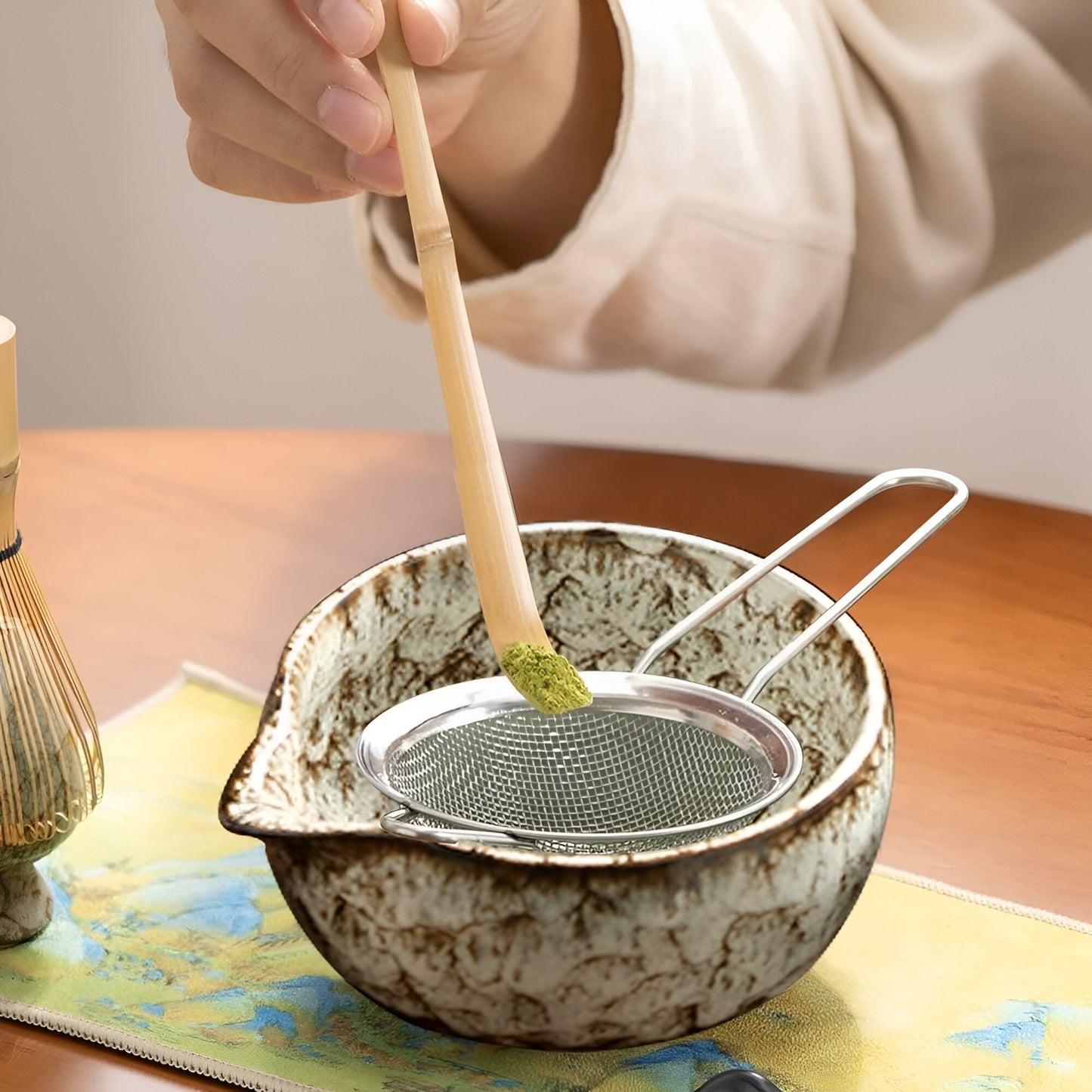 Set Matcha Traditionnel 6 pièces en Bambou & Céramique