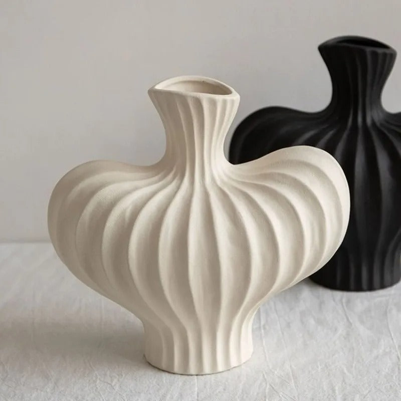 Vase Imitation Céramique Moderne, Effet Texturé