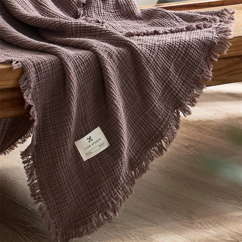 Plaid en Coton Allison à Franges, 100 % Coton