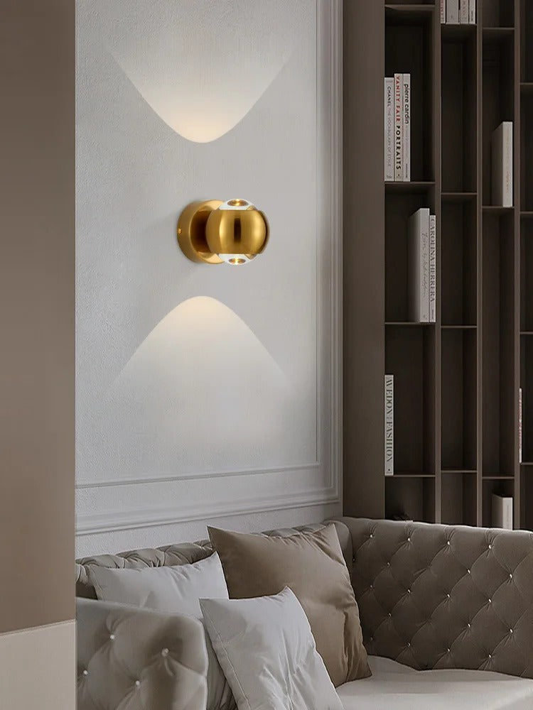 Applique LED Murale Laiton Moderne Noir ou Doré