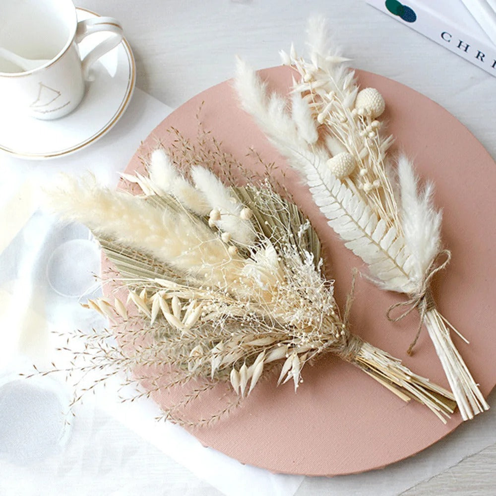 Bouquet Artificiel Herbes Séchées, 30cm, Style Bohème