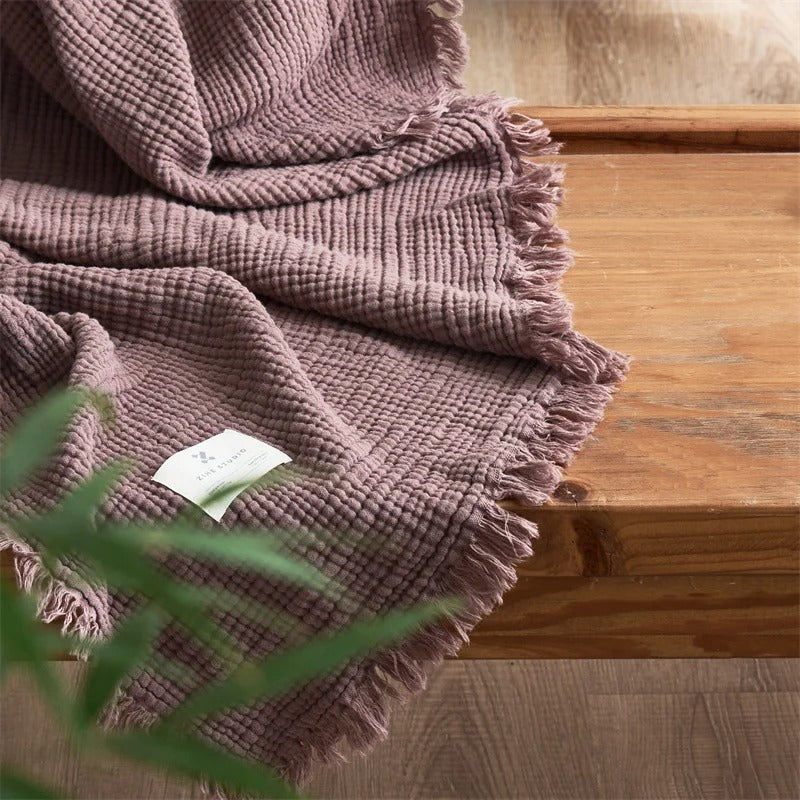 Plaid en Coton Allison à Franges, 100 % Coton