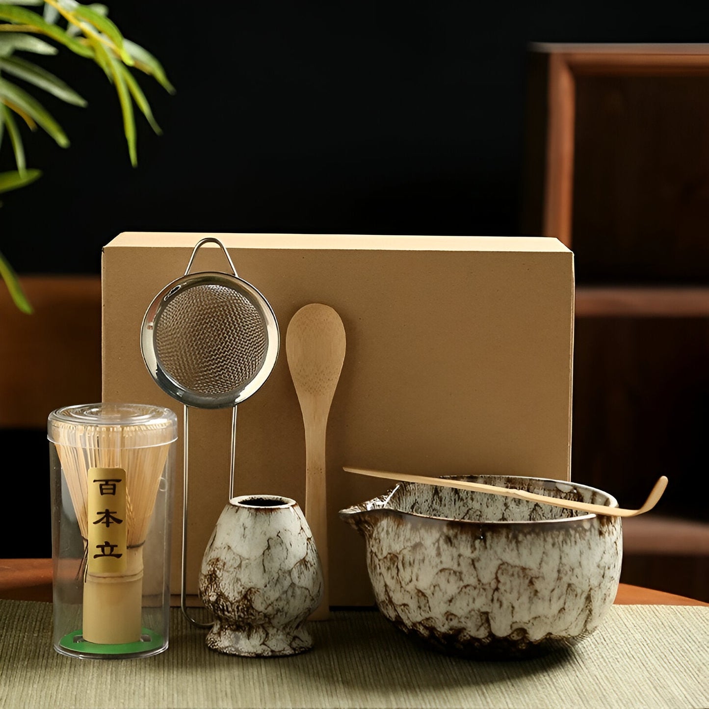 Set Matcha Traditionnel 6 pièces en Bambou & Céramique
