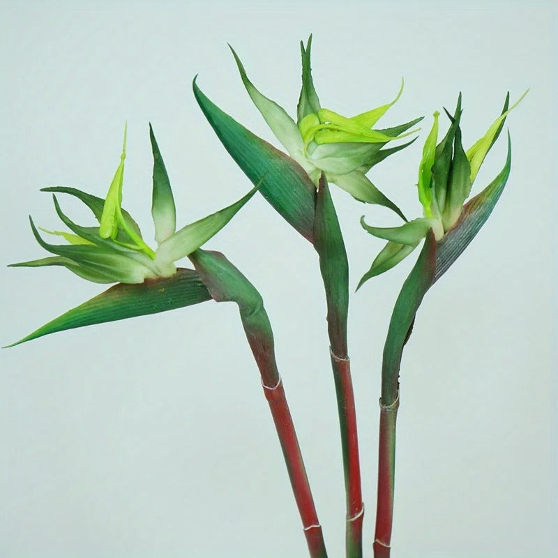 Faux Fleurs Strelitzia, Lot de 3 Tiges, Effet Tropical