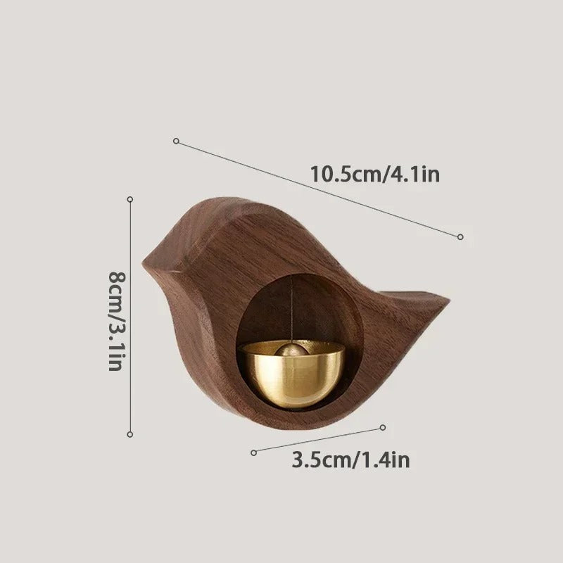 Sonnette Méditative Bois & Laiton – Carillon Apaisant pour Porte & Intérieur