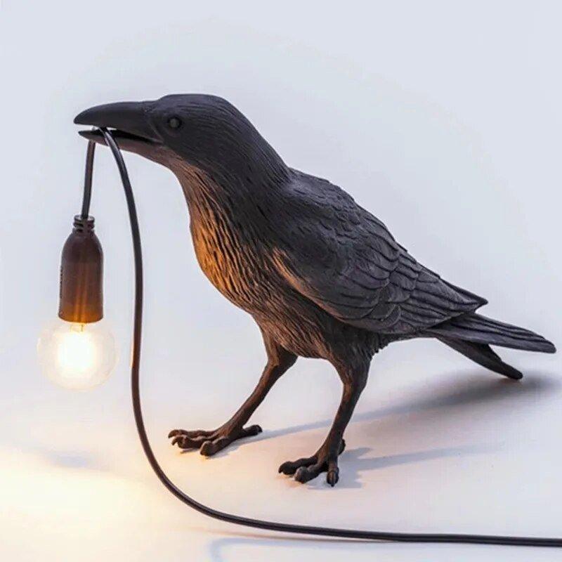 Lampe Oiseau Corbeau – Éclairage Décoratif Original pour Intérieur Moderne