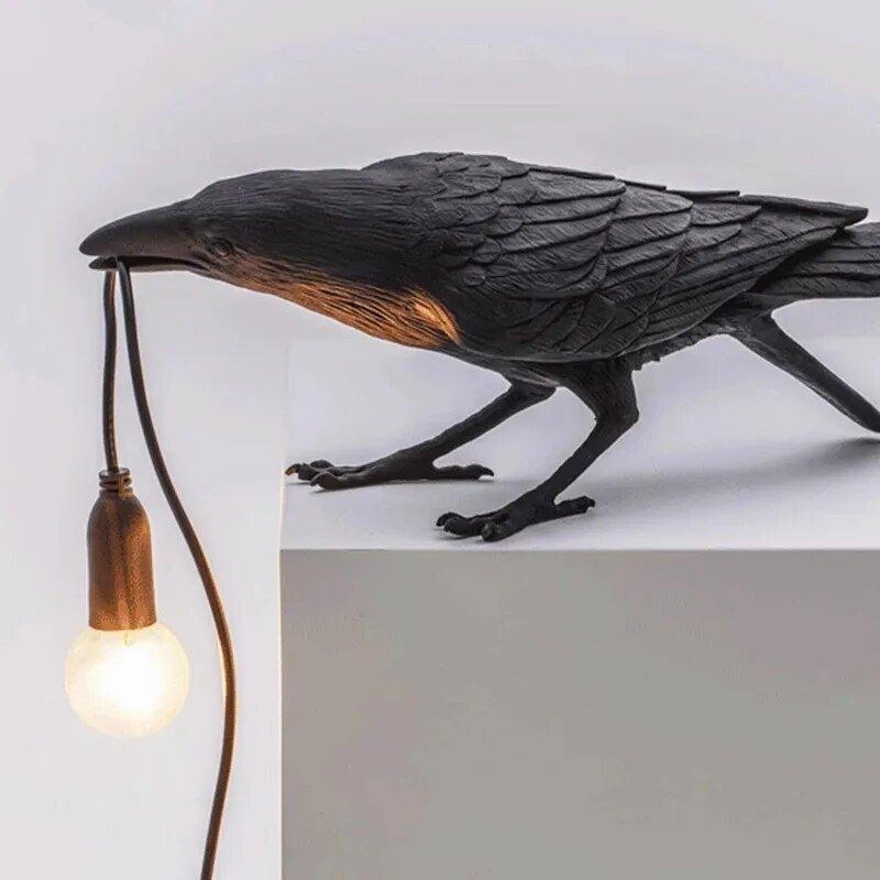 Lampe Oiseau Corbeau – Éclairage Décoratif Original pour Intérieur Moderne