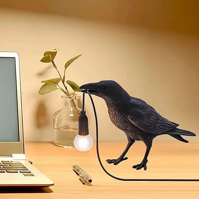 Lampe Oiseau Corbeau – Éclairage Décoratif Original pour Intérieur Moderne