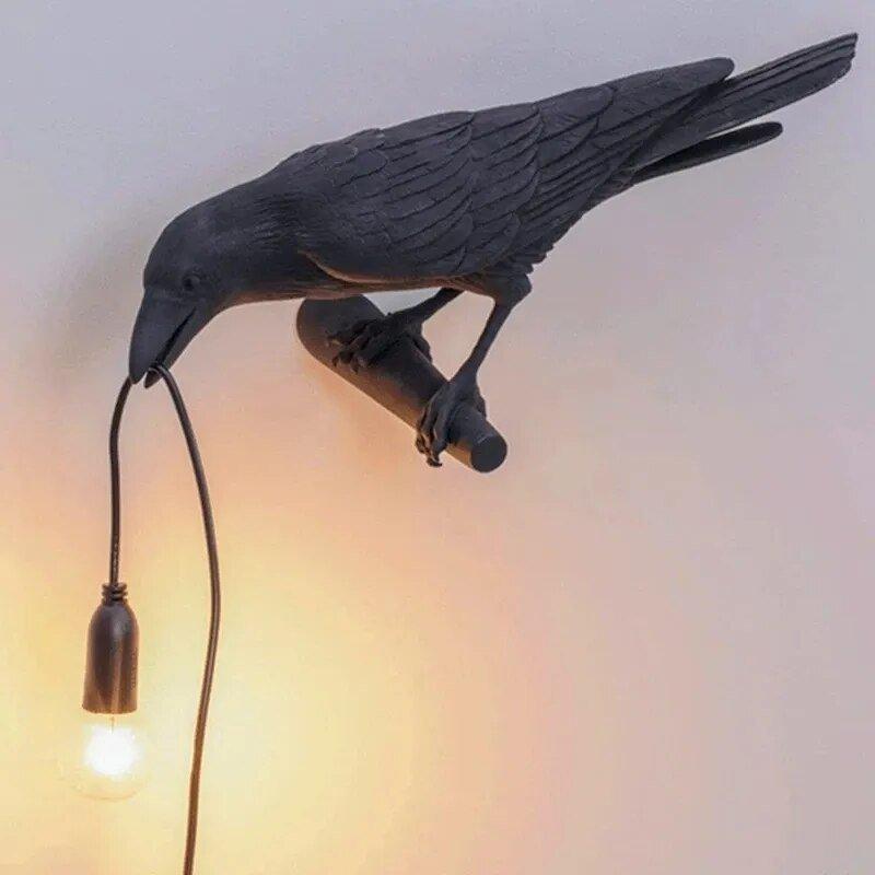Lampe Oiseau Corbeau – Éclairage Décoratif Original pour Intérieur Moderne