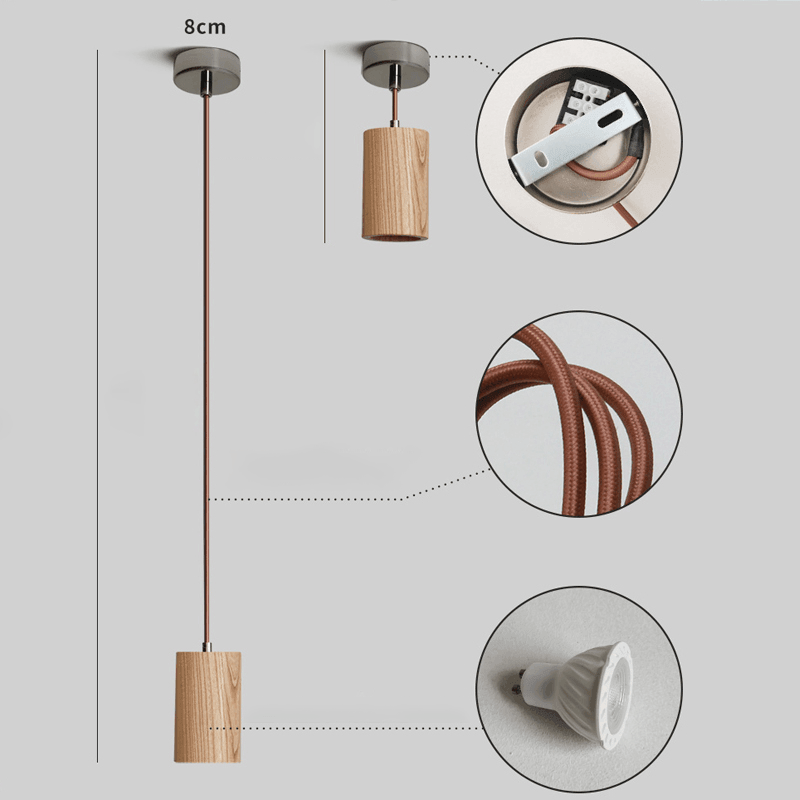 Suspension Minimaliste en Bois Massif – Élégance Naturelle pour Tous les Espaces