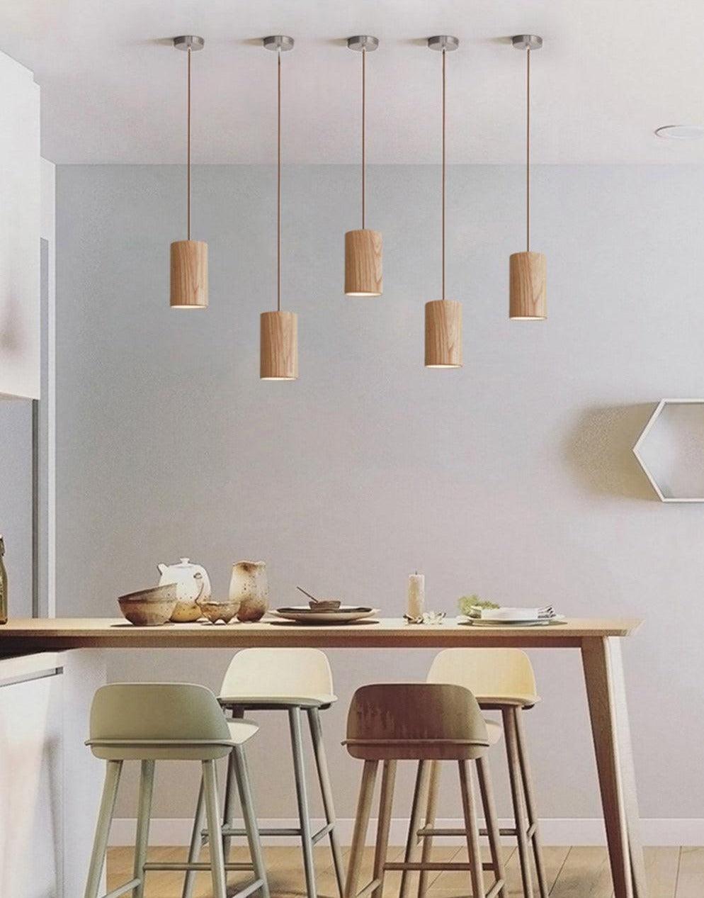 Suspension Minimaliste en Bois Massif – Élégance Naturelle pour Tous les Espaces