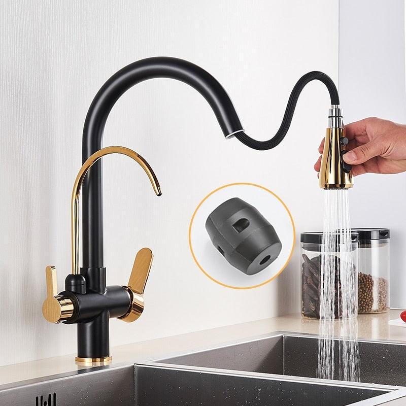 Mitigeur Cuisine 3 Voies, Douchette Extractible, 41cm