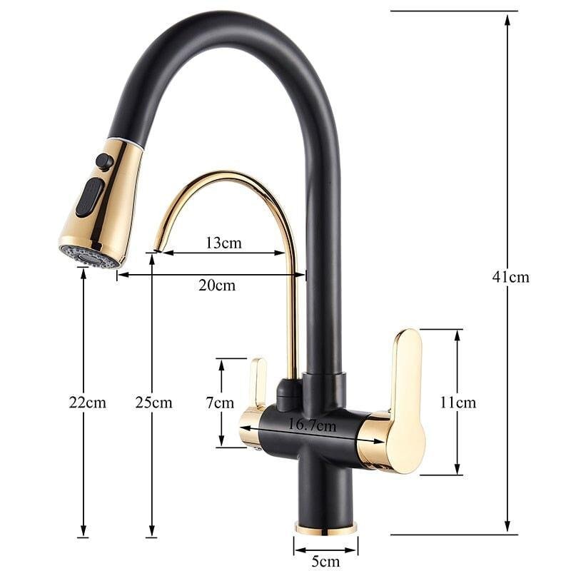Mitigeur Cuisine 3 Voies, Douchette Extractible, 41cm