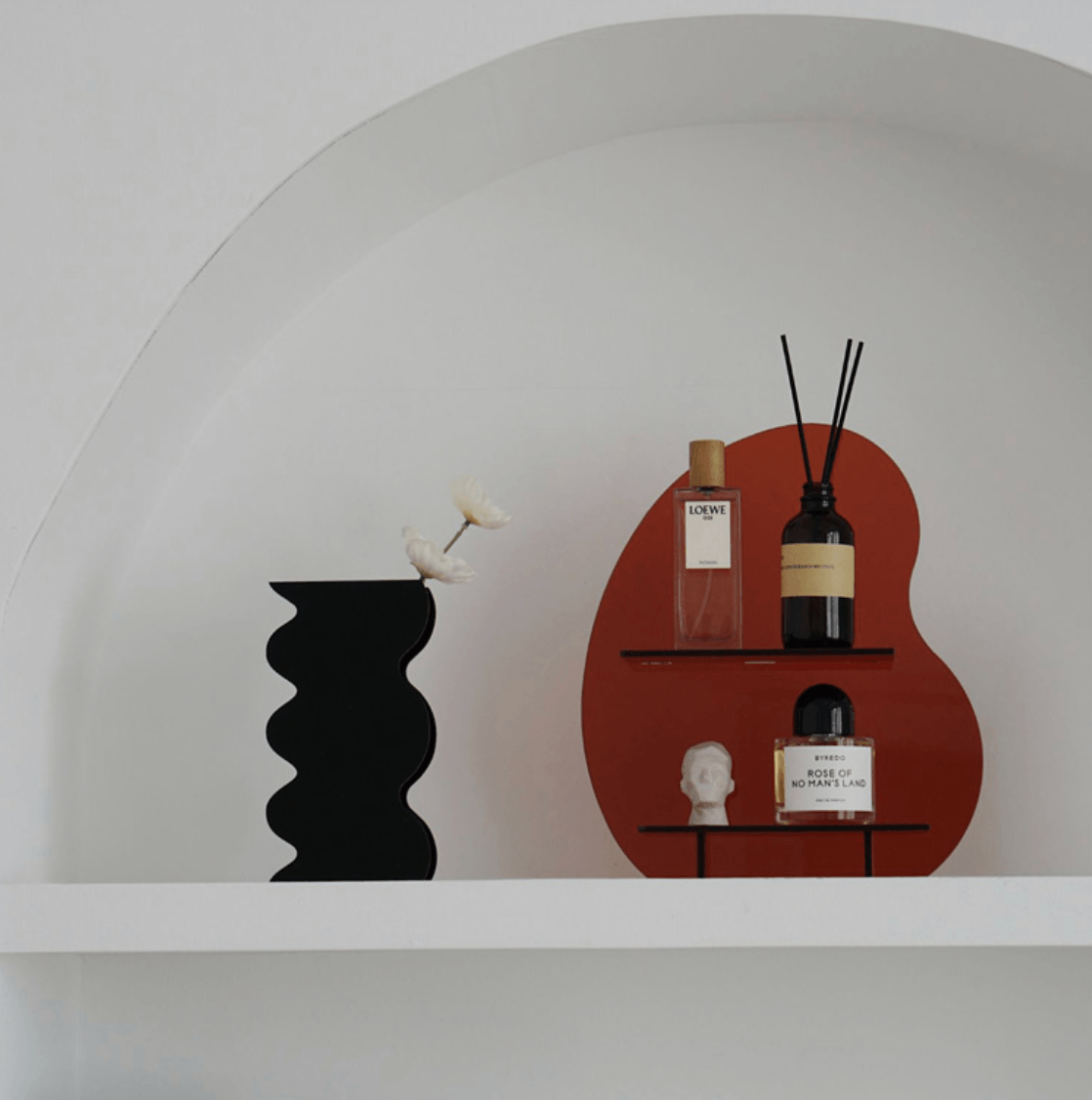 Étagère Debout Acrylique Moderne, Forme Organique
