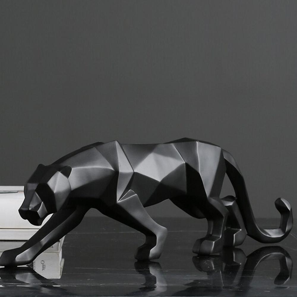 Statue Panthère Géométrique en Résine – Sculpture Design pour Salon, Bureau ou Entrée