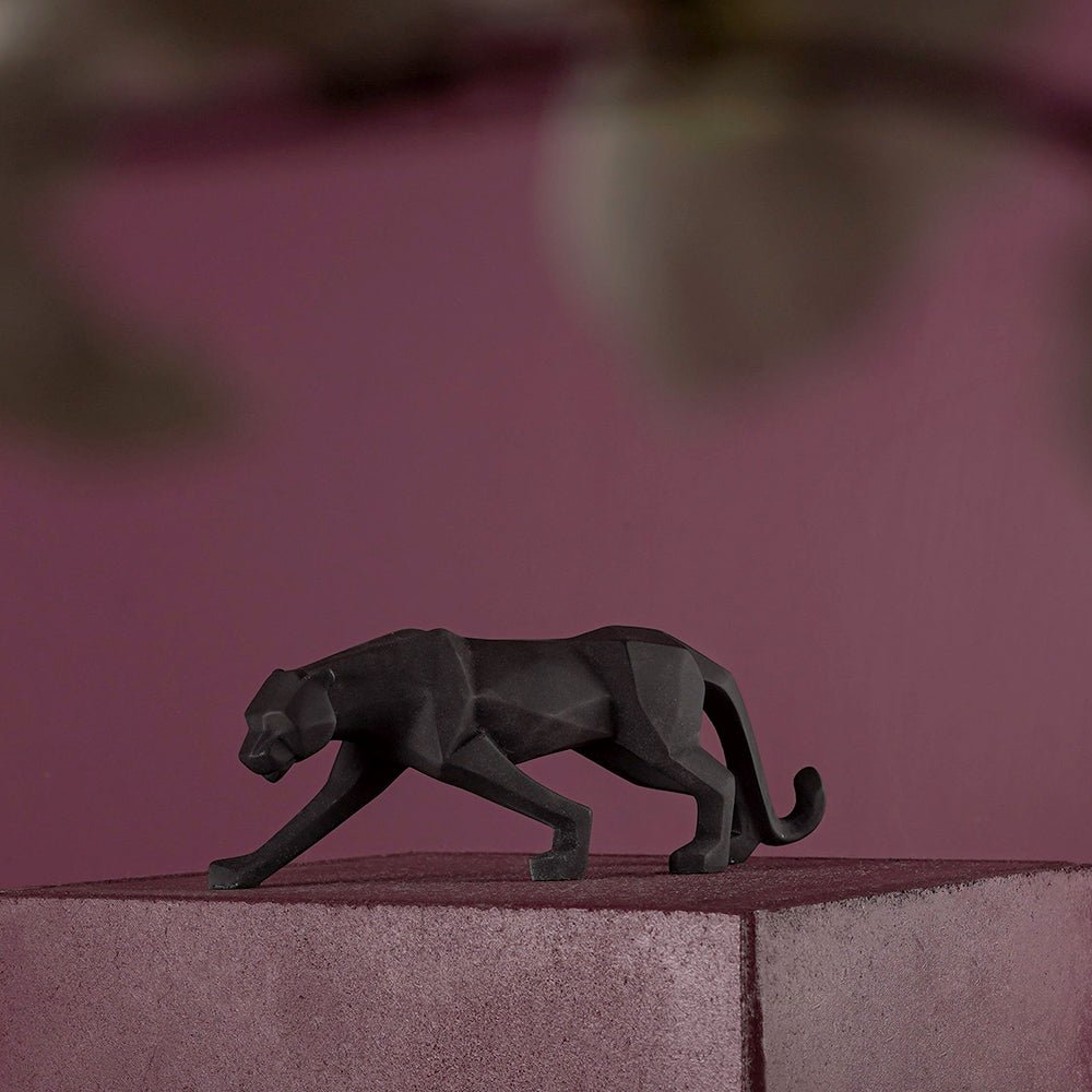 Statue Panthère Géométrique en Résine – Sculpture Design pour Salon, Bureau ou Entrée