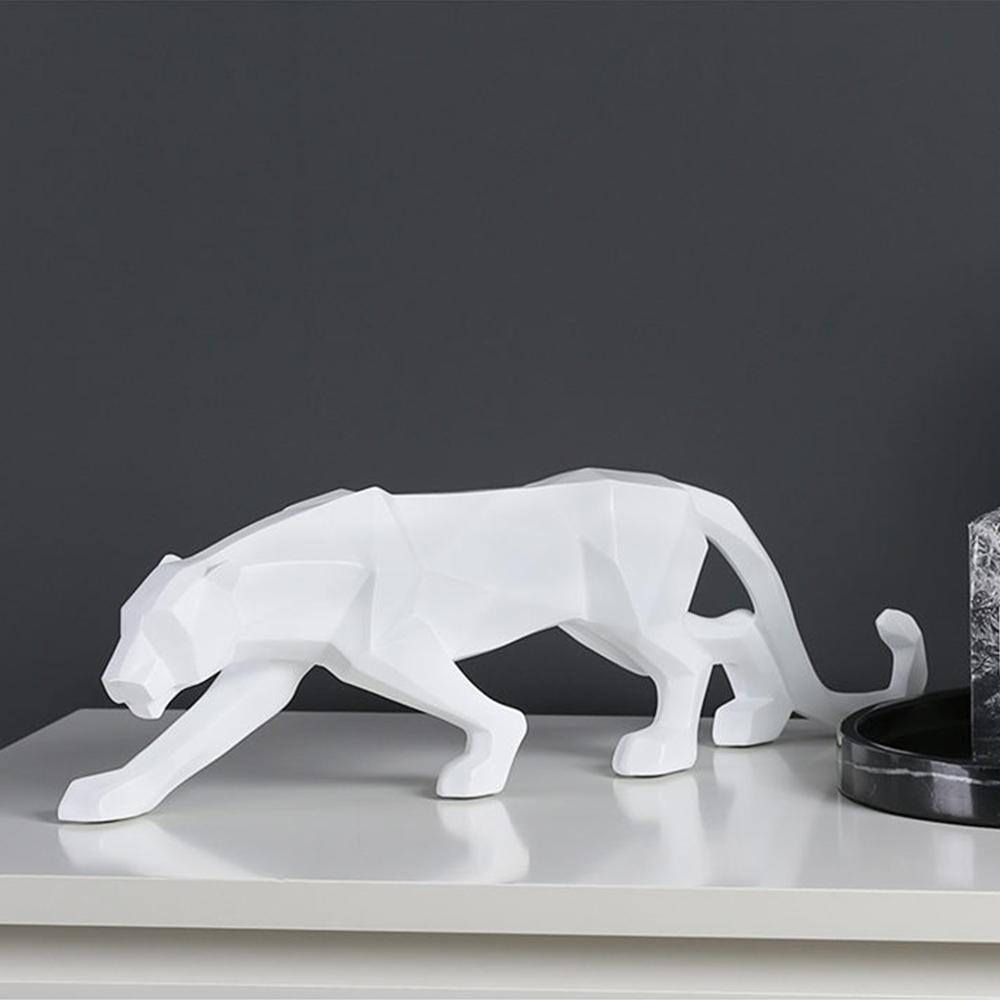 Statue Panthère Géométrique en Résine – Sculpture Design pour Salon, Bureau ou Entrée