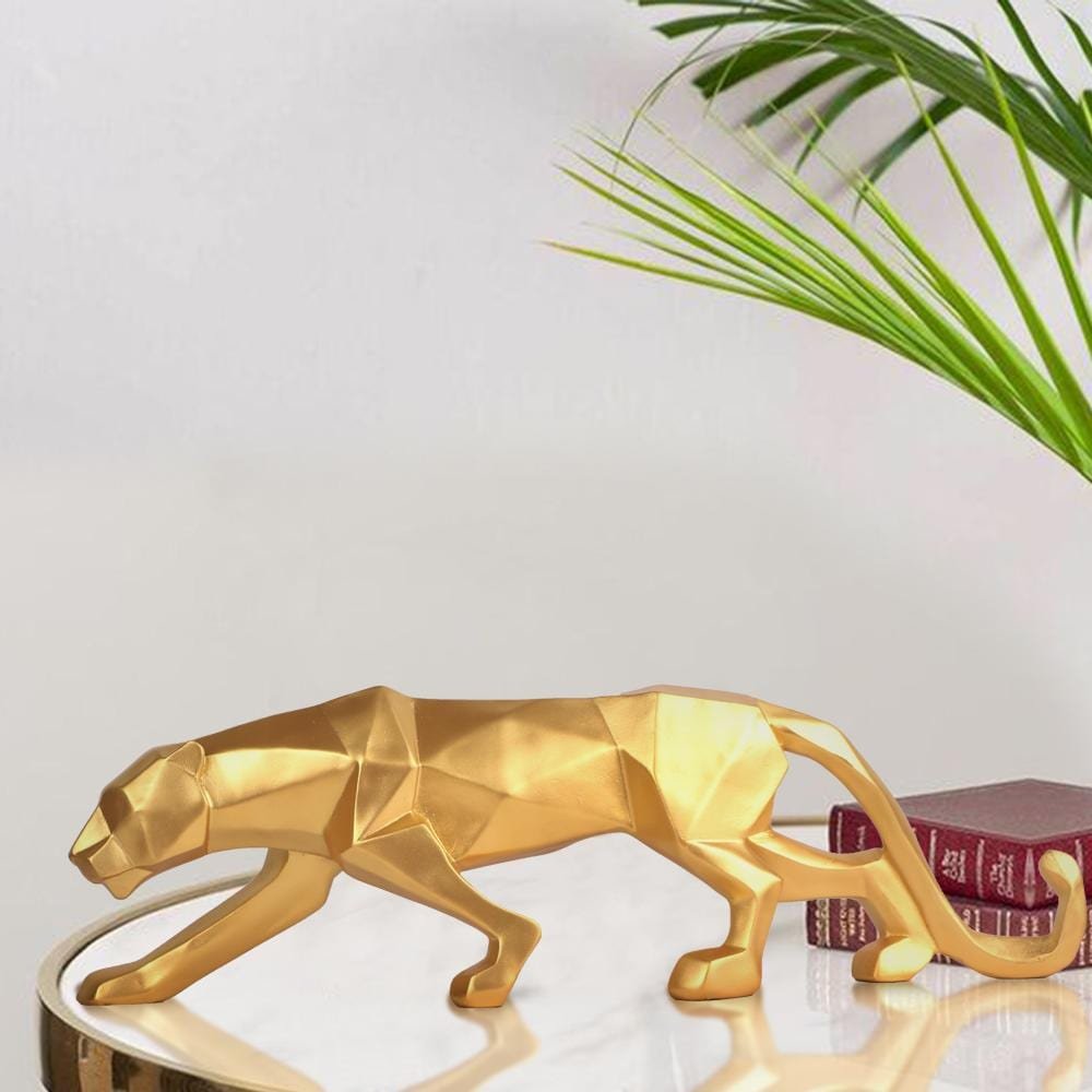 Statue Panthère Géométrique en Résine – Sculpture Design pour Salon, Bureau ou Entrée