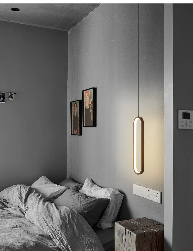 Suspension LED Design Allongé Noir ou Doré Réglable